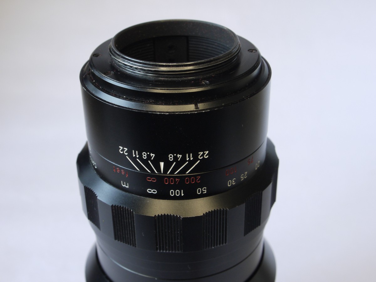 mwclassiccameras-20220812-333 Leitz Canada 280mm f4.8 Telyt lens L39 (No.2123558) with built-in lens hood + M mount adapter (16466) & makers box