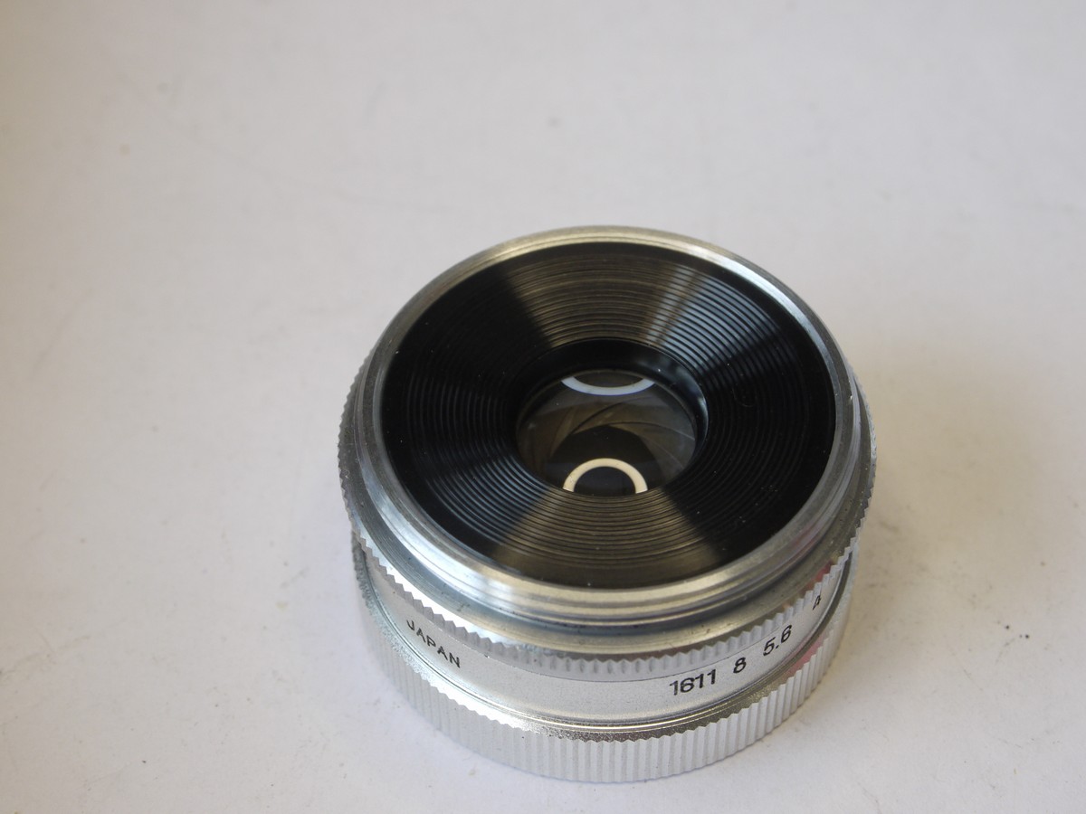 mwclassiccameras-20220812-403 Aico 50mm f3.5 chrome enlarging lens, L39 screw mount + makers keeper case & Box