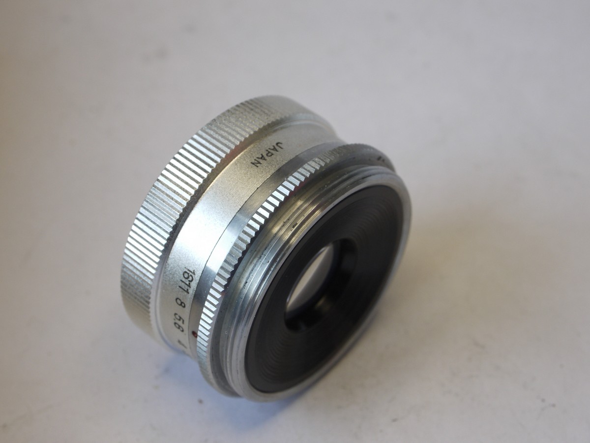mwclassiccameras-20220812-405 Aico 50mm f3.5 chrome enlarging lens, L39 screw mount + makers keeper case & Box