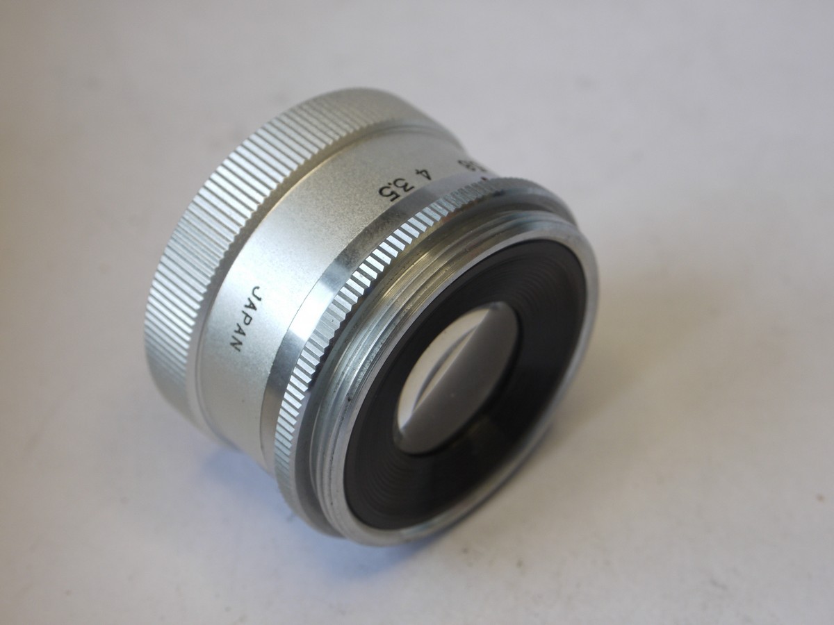 mwclassiccameras-20220812-409 Aico 75mm f3.5 chrome enlarging lens, L39 screw mount + makers keeper case
