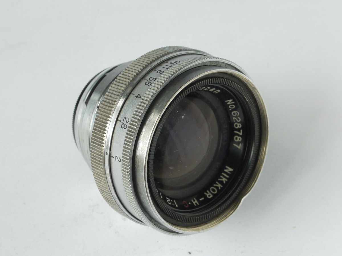 mwclassiccameras-20220902-63 Nikon 5cm f2 Nikkor-H.C all chrome lens for Nikon S rangefinder cameras
