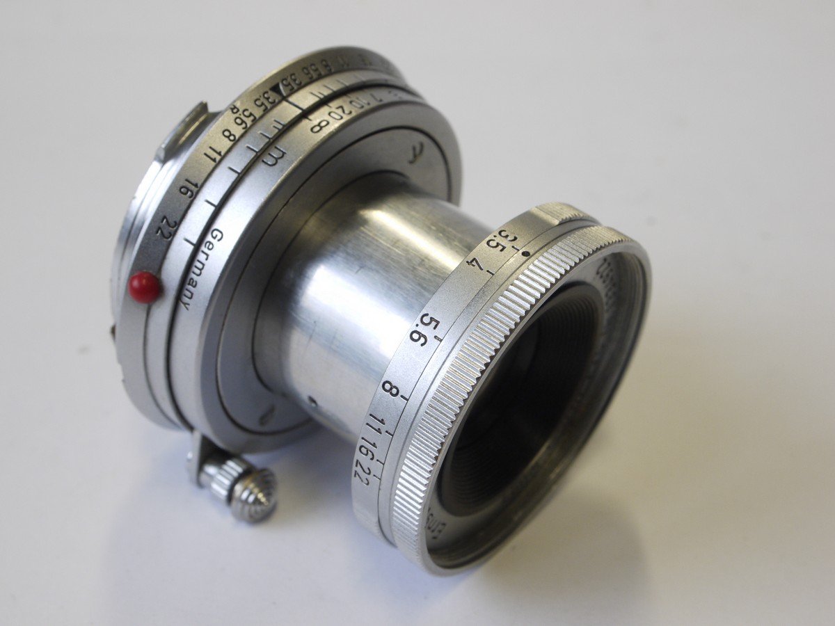 mwclassiccameras-20220923-45 Leitz 5cm f3.5 Elmar-M coated chrome collapsible lens (No.1334922) + makers front cap
