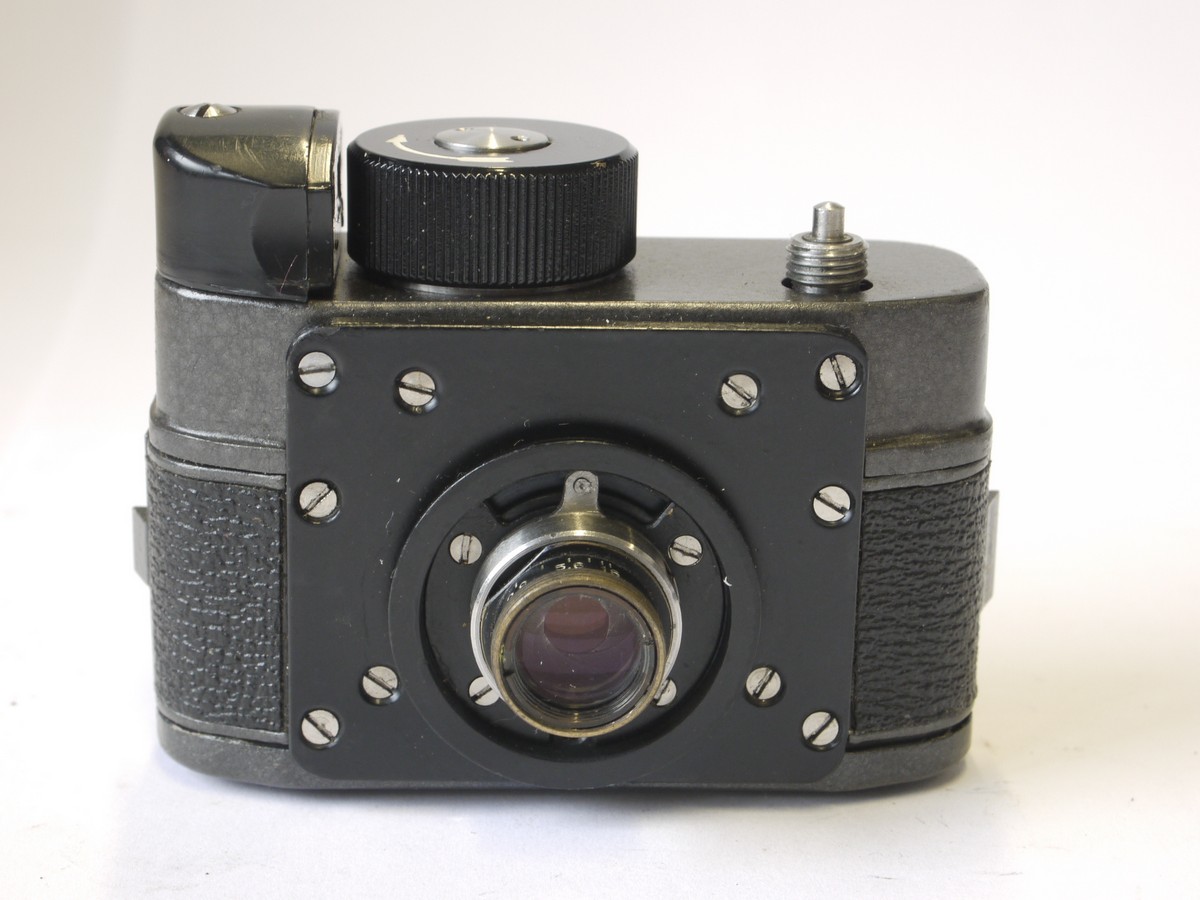 mwclassiccameras-20220923-637 Krasnagorsk FT-2 35mm Panoramic camera with 5cm f5 lens + set of 2 cassettes for use. With makers ER case