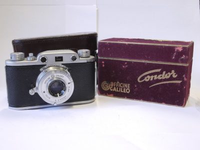 Officine Galileo Ferrania Condor I 35mm coupled rangefinder camera (Made in Italy) with 5cm f3.5 Eliog lens in collapsible mount