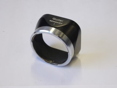 Rollei Bayonet 1 metal lens hood for f3.5 Tessar/Xenar Rolleiflex TLR lenses + makers leather case
