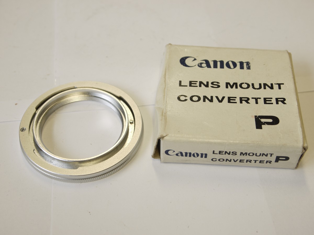 mwclassiccameras-20221014-213 Canon Lens Mount Converter P for using M42 screw lenses on Canon FD mount SLR cameras + makers box