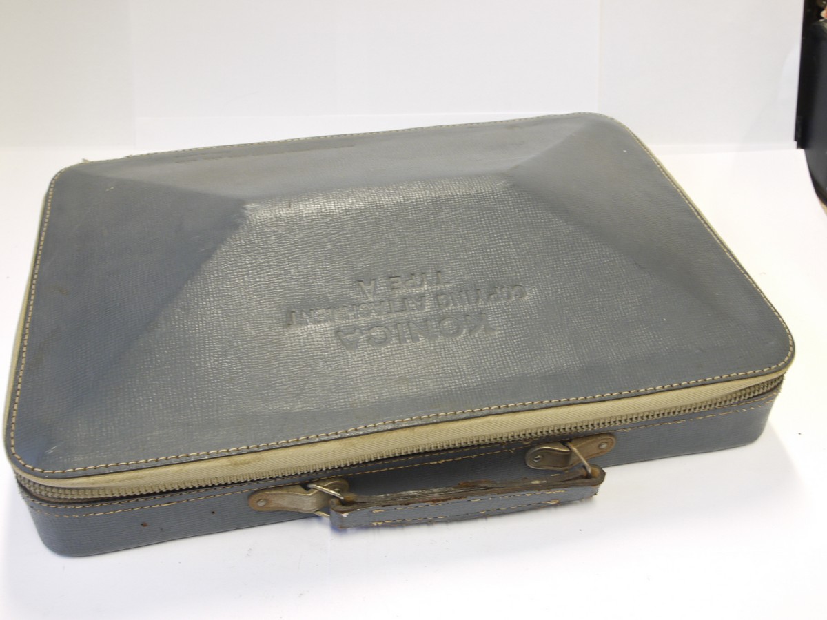 mwclassiccameras-20221125-275 Konishiroku Photo-Industry Co. Ltd Copying Attachment Type A for Konica S, IIIM, IIIA, III & IIA. Camera Frame, Legs, Frames, Japanese & English instructions & carry case. RARE