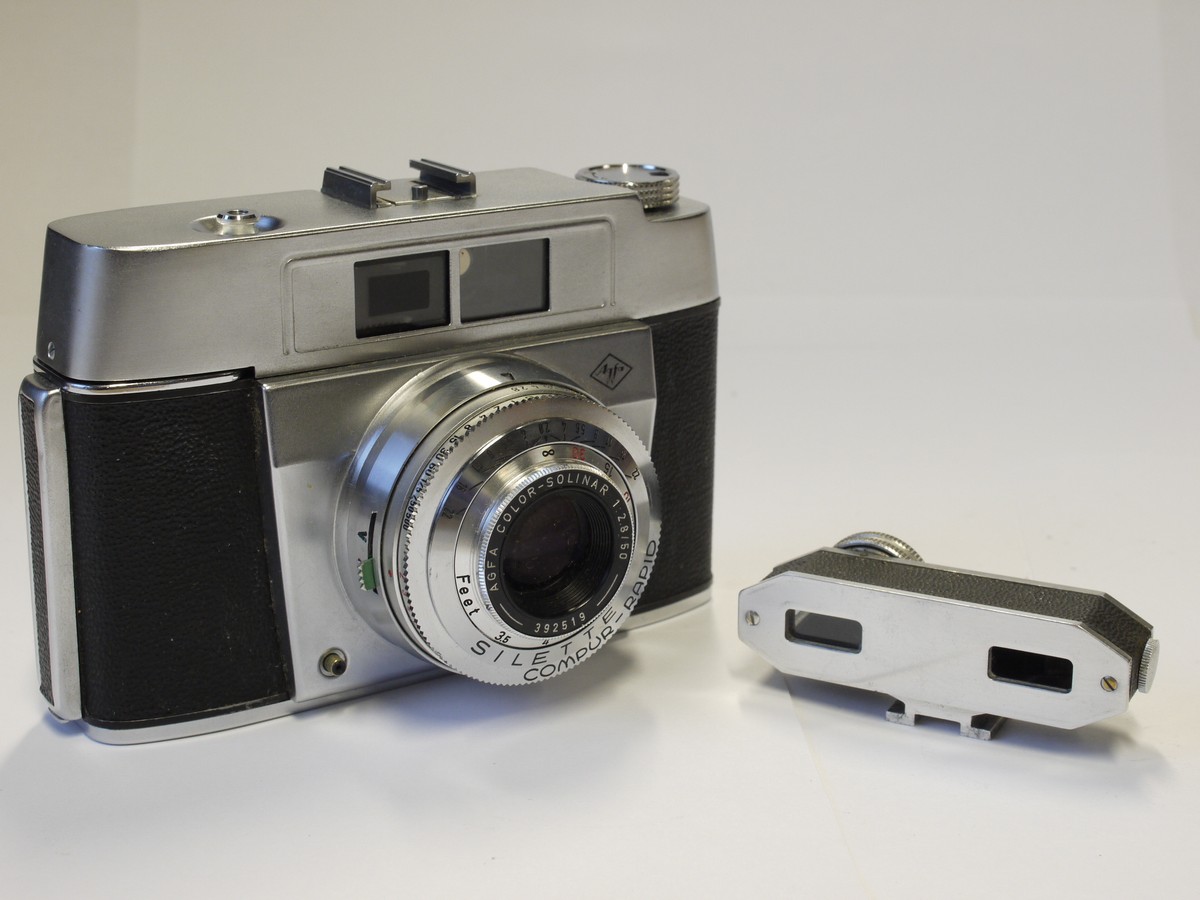 mwclassiccameras-20221223-184 Agfa Silette 35mm camera with 50mm f2.9 Color-Solinar coated lens in Compur-Rapid shutter with ER case + Watameter II shoe mounting short base rangefinder in case