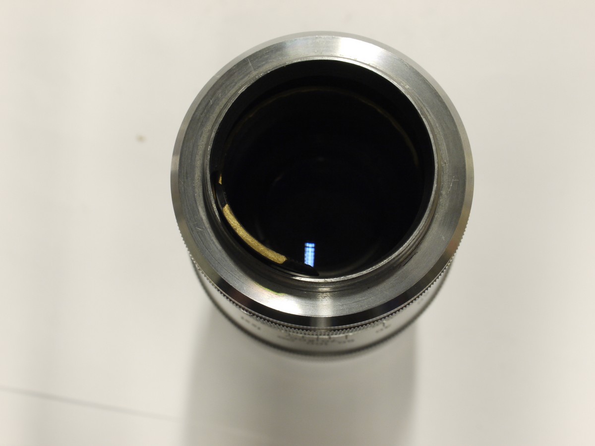 mwclassiccameras-20230113-395 Canon 135mm f3.5 All chrome lens, L39 Rangefinder coupled, with Canon 48mm UV filter, Series 7/48mm adapter ring, makers Series VII lens hood & rear cap