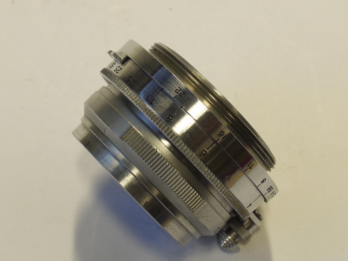 mwclassiccameras-20230120-322 Canon 35mm f3.2 Serenar coated all chrome L39 rangefinder coupled screw mount lens + Canon 35mm Optial finder, chrome & Canon outfit case