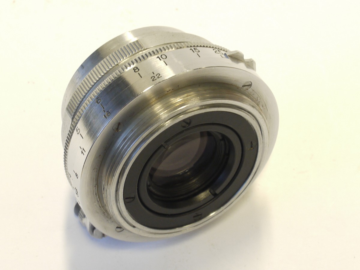 mwclassiccameras-20230120-323 Canon 35mm f3.2 Serenar coated all chrome L39 rangefinder coupled screw mount lens + Canon 35mm Optial finder, chrome & Canon outfit case