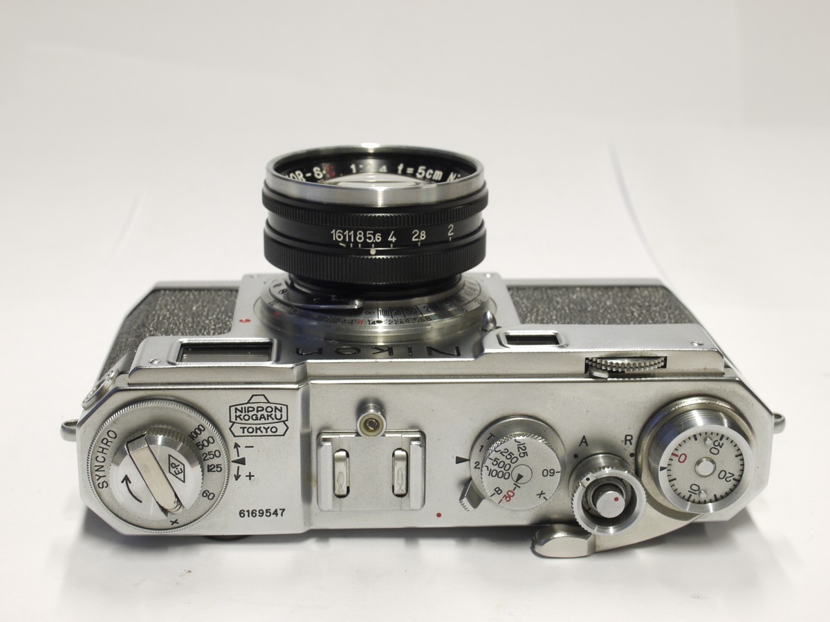 mwclassiccameras-20230120-385 Nikon S2 chrome (No.6169547) + 5cm f1.4 Nikkor-S.C BLACK lens with black front face (No.376005), front cap & Nikon ER case with strap