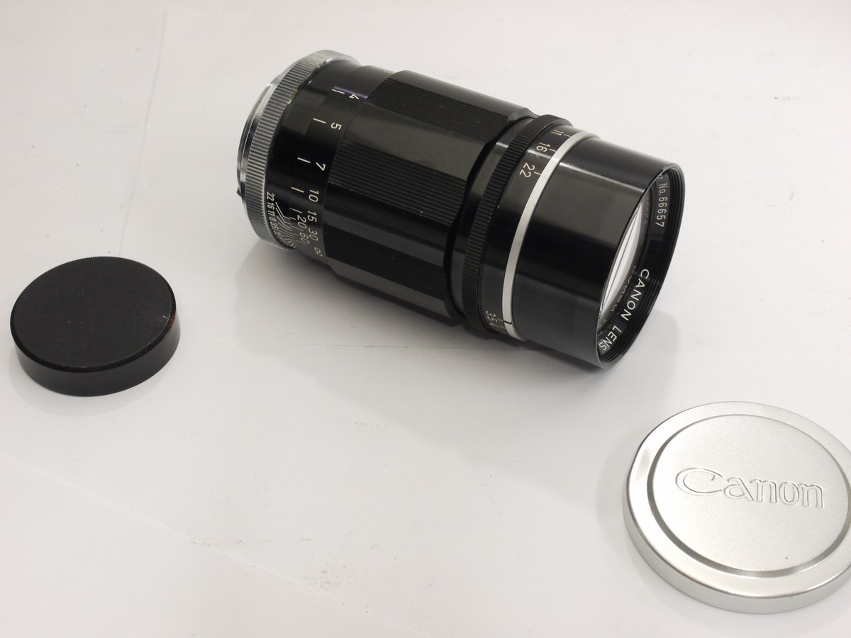 mwclassiccameras-20230120-532 Canon 135mm f3.5 black lens, L39 RangefInder coupled + Canon caps
