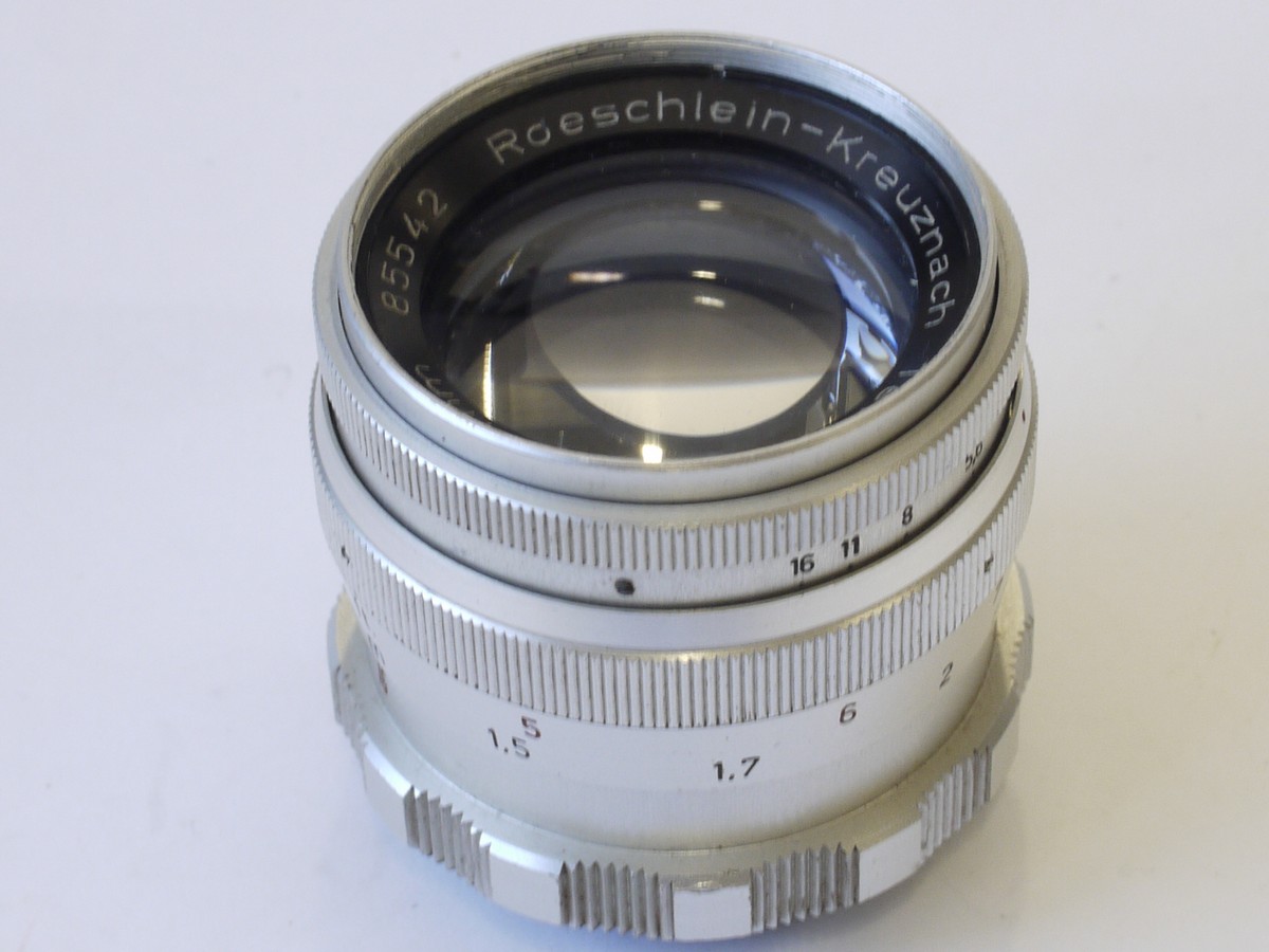 mwclassiccameras-20230127-206 Roeschlein Kreuznach 90mm f3.8 Telenar coated chromne lens, L39 screw mount for Paxette cameras (not directly usable on Leica L39 cameras)