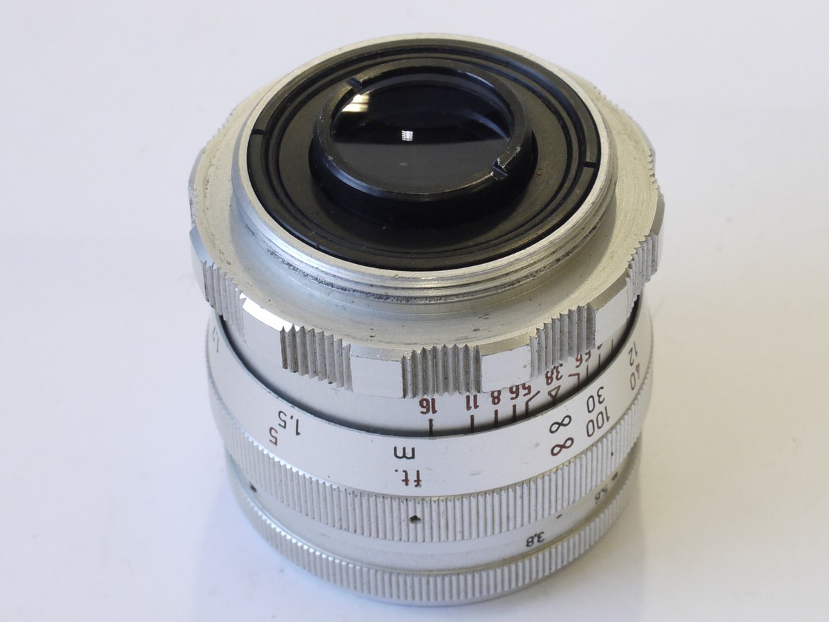 mwclassiccameras-20230127-207 Roeschlein Kreuznach 90mm f3.8 Telenar coated chromne lens, L39 screw mount for Paxette cameras (not directly usable on Leica L39 cameras)