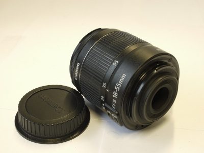 Canon EF-S 18-55mm f3.5-5.6 III lens + Skylight 1B filter & Canon rear cap
