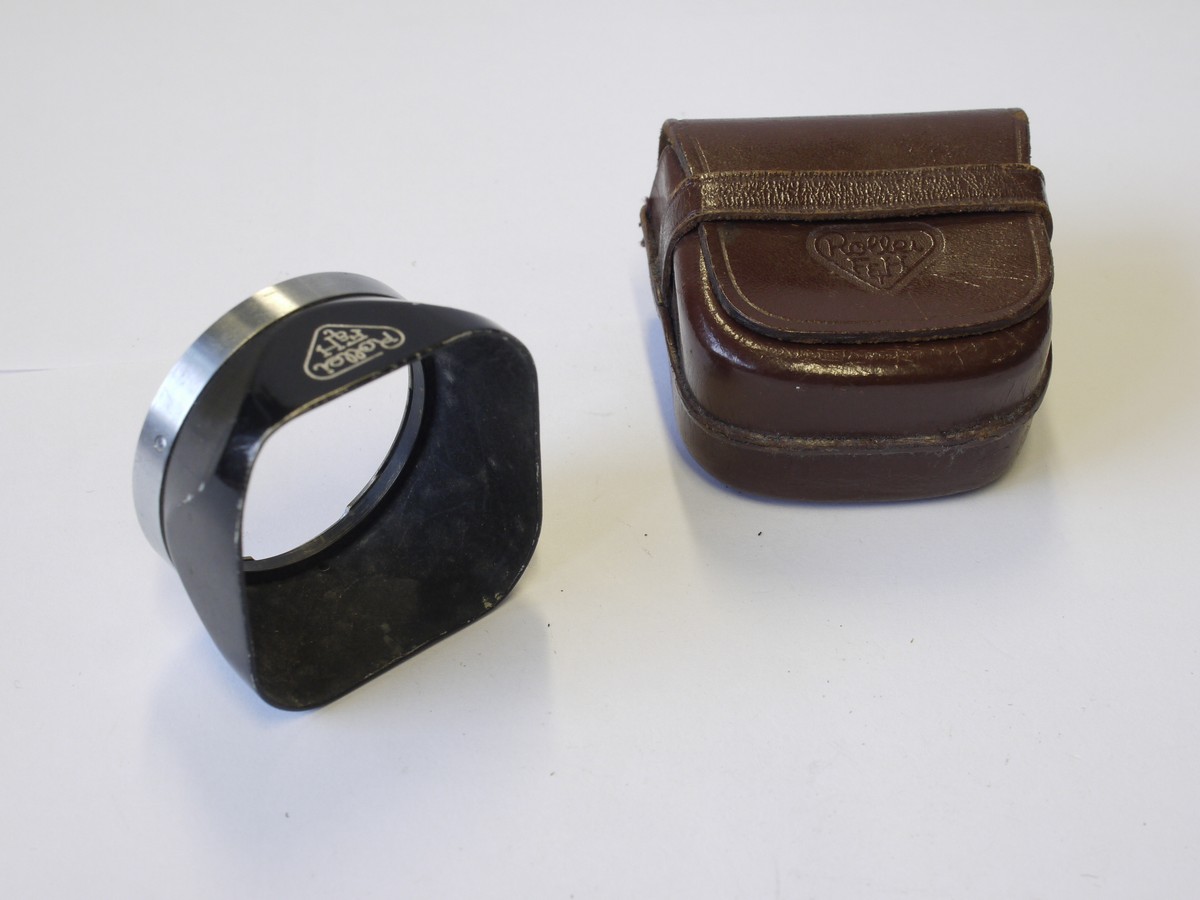 mwclassiccameras-20230203-579 Rollei Bayonet 1 metal lens hood for Rolleiflex TLRs + Rollei leather case