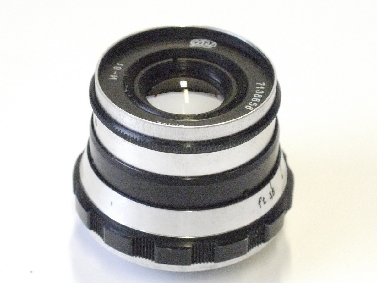 mwclassiccameras-20230303-98 Fed 52mm f2.8 N-61 coated black & chrome rigid type lens, L39 RF coupled