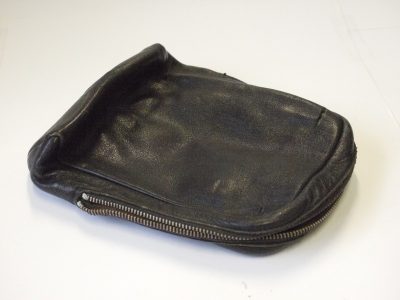 Leitz soft black leather type pouch case with zipper (similar to case for Leica M5, but with no holes for the strap)