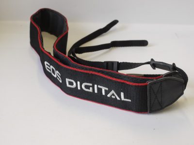 Canon EOS Digital Black fibre neck strap with Red edgeing