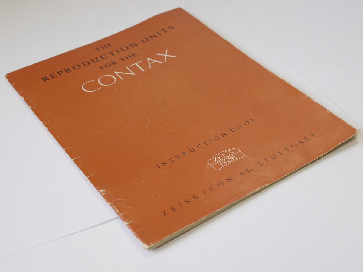 mwclassiccameras-20230428-278 Zeiss Ikon "The Reproduction Units for the Contax" Instructions book c1954. 36 pages in English