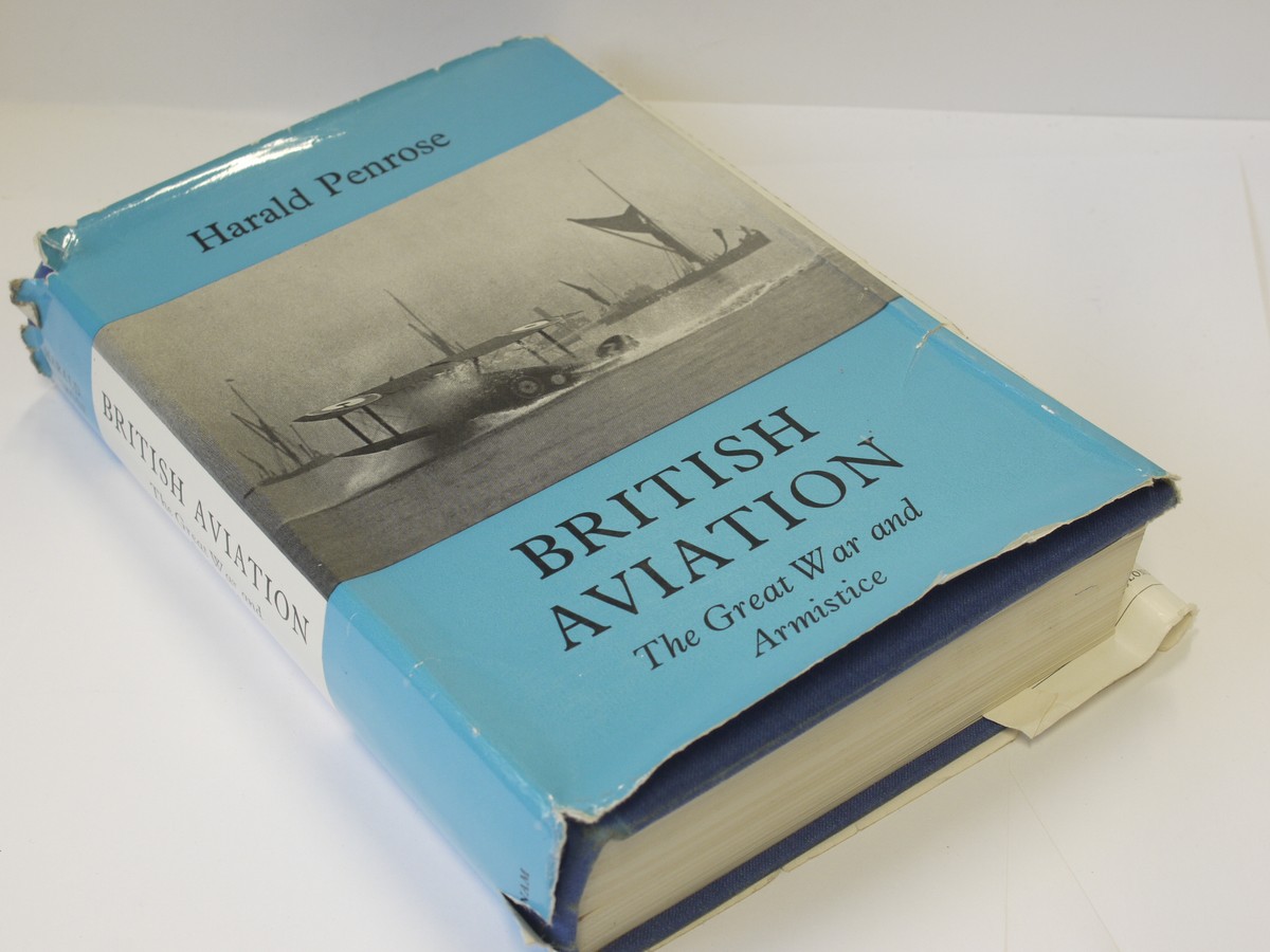 mwclassiccameras-20230428-339 British Aviation - The Great War & Armistice, book by Harald Penrose c1969. Hardbound, with dust cover. 620 pages in English