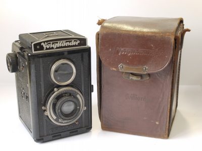 Voigtlander Brillant TLR, black Bakelite, with 7.5cm f4.5 Voigtar lens & ER case