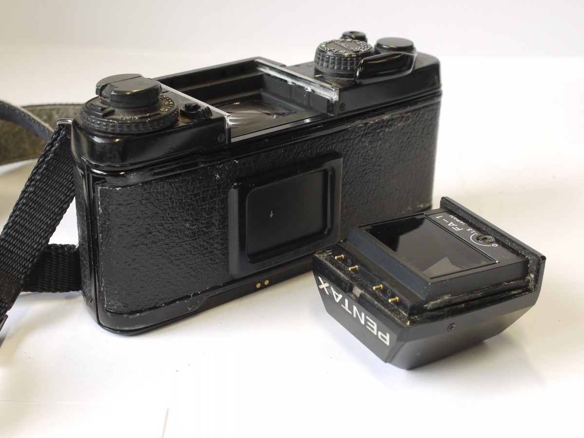 mwclassiccameras-20230428-81 Pentax LX 35mm SLR with FA-1 Prism finder, body cap & shoulder strap