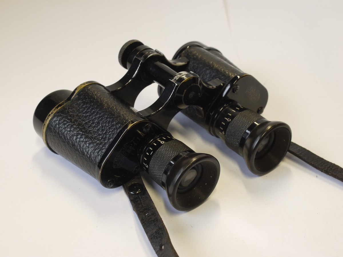 mwclassiccameras-20230512-121 E Leitz Wetzlar 6 x L16 Prismatic Military Binoculars 120=6.8 degrees, with strap. UNCOMMON