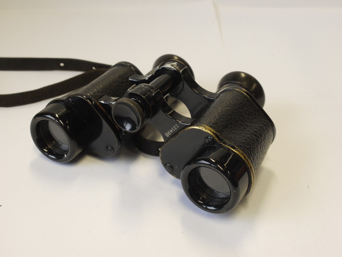 mwclassiccameras-20230512-123 E Leitz Wetzlar 6 x L16 Prismatic Military Binoculars 120=6.8 degrees, with strap. UNCOMMON