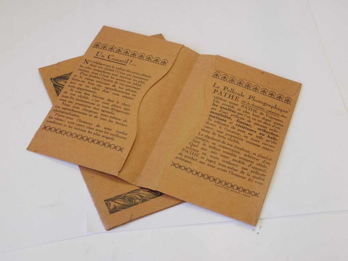 mwclassiccameras-20230526-308 Pathe Film Wallets - set of Two different sized card wallets for negatives