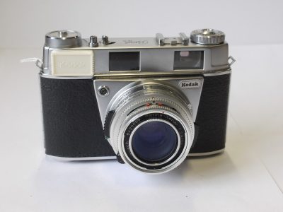 Kodak Retina IIIS 35mm coupled rangefinder selenium metered camera with two bright-line finder frames + 50mm f2.8 Retina-Xenar interchangeable focusing lens, with clear filter