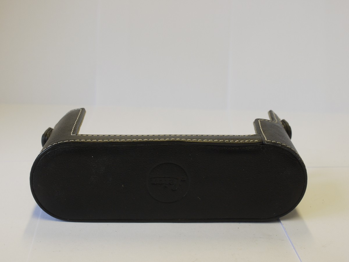 mwclassiccameras-20230602-149 Leica Black leather type case base, black with Grey inner lining, for Monochrom camera