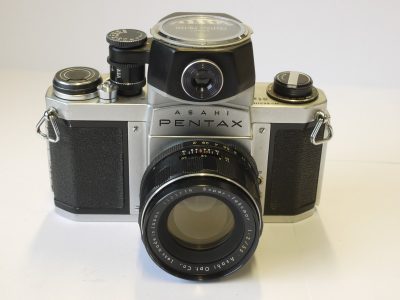 Pentax S1A with CDS Metering prism finder + 55mm f2 Super Takumar M42 screw mount lens
