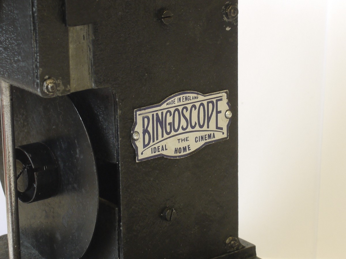 mwclassiccameras-20230602-513 Bingoscope, The Ideal Home Cinema Pathe film Projector, Electris powered, with set of Four Films & Original Instructions