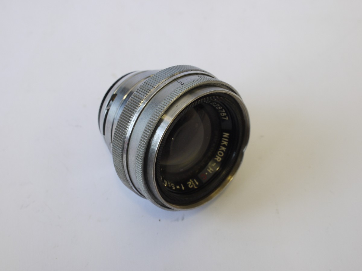 mwclassiccameras-20230609-220 Nikon 5cm f2 Nikkor-H.C all chrome lens for Nikon S rangefinder cameras