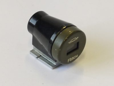 Russian/Soviet Rostov Romz 8.5cm Optical accessory shoe finder with Safari/Olive GREEN front + makers bakelite case. UNCOMMON VERSION