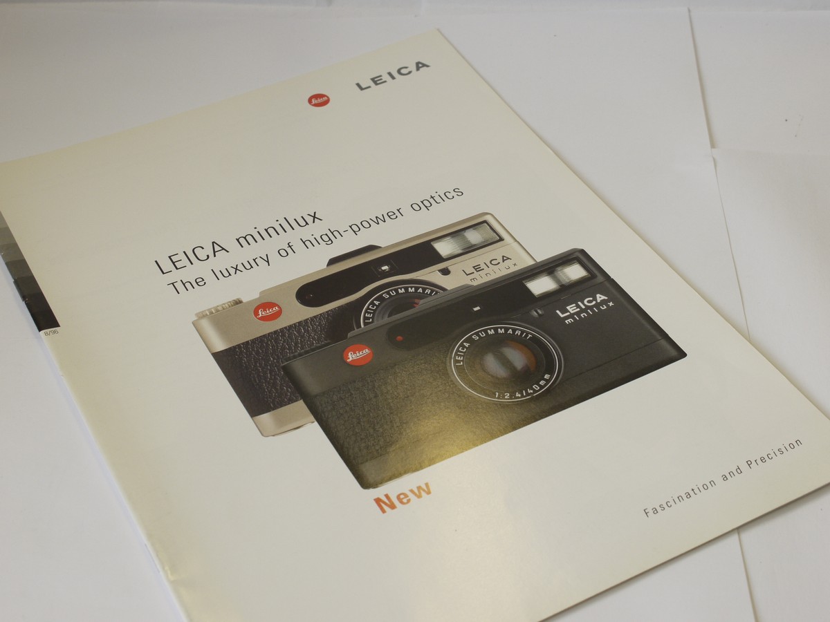 mwclassiccameras-20230721-149 Leica Minilux - The luxury of high-power optics Promotional booklet c1996. 16 pages in English
