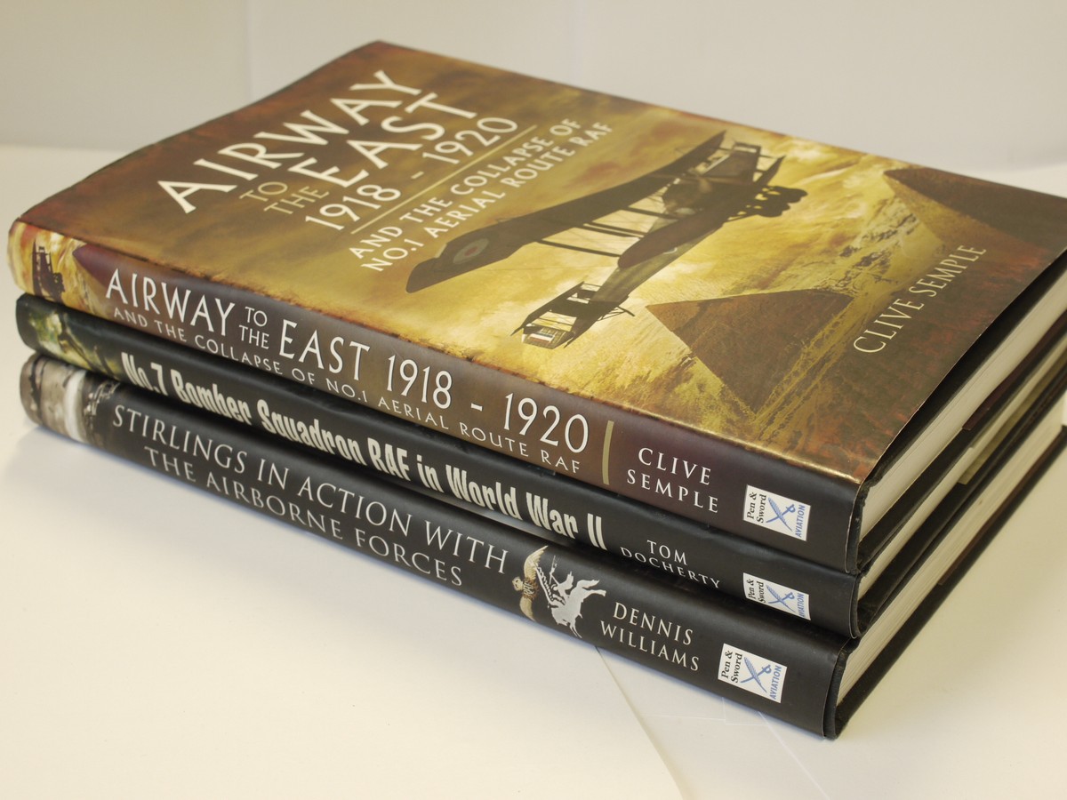 mwclassiccameras-20230728-242 Set of Three Books - "Stirlings in Action with The Airborne Forces" c2008, "No.7 Bomber Squadron RAF in World War II" c2007 & "Airway to the East 1918-1920" c2012. All hardbound with dust covers