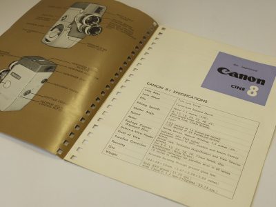 The Improved Canon Cine 8 leaflet c1958. 12 pages in English