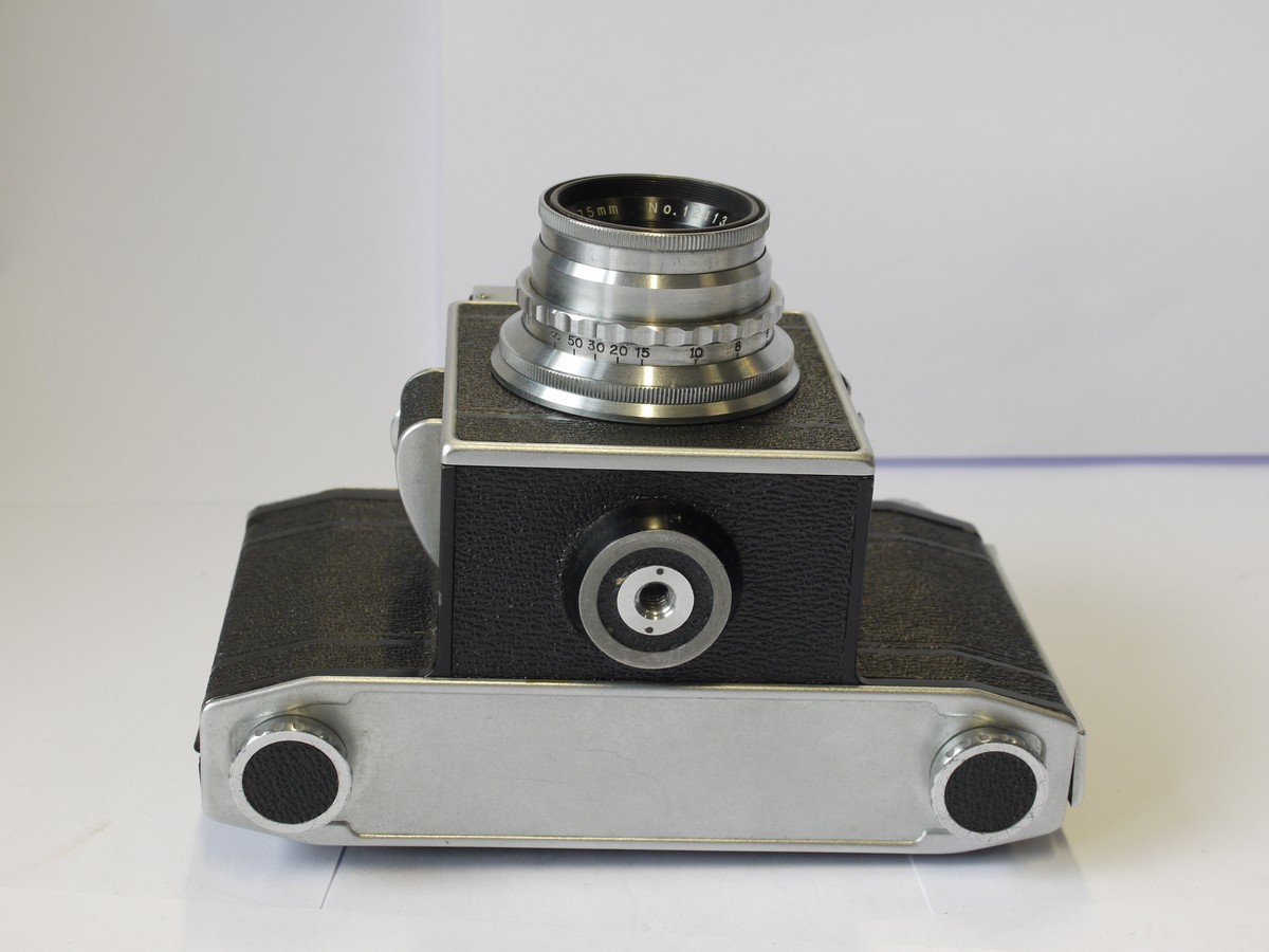 mwclassiccameras-20230804-24 Taiyodo Koki Monoflex 6x6 on 120 rigid type camera with waist-level finder + TKK 75mm f3.5 Canter interchangeable screw mount lens. Early Japanese 6x6 SLR - VERY RARE, NO REFERENCE FOUND OF THIS CAMERA