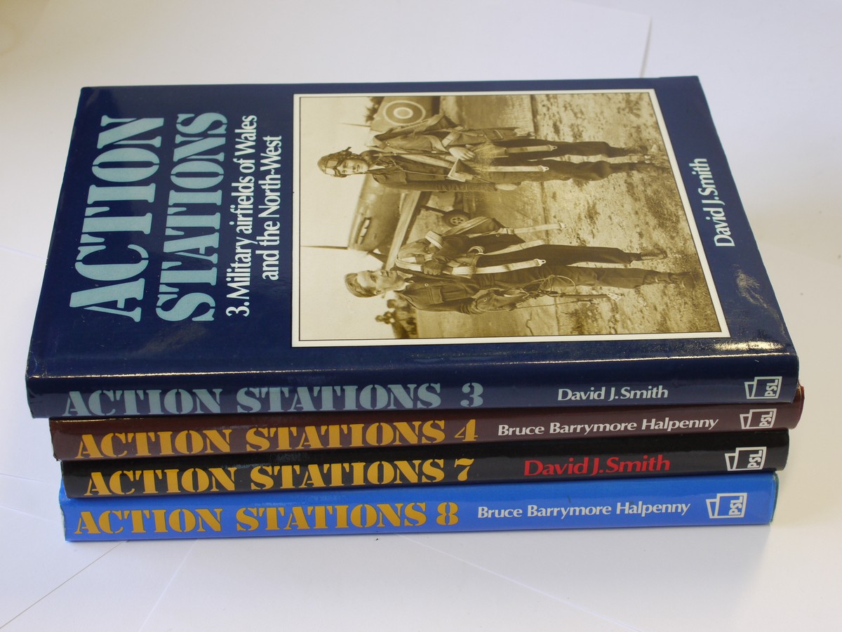 mwclassiccameras-20230811-101 Set of Six PSL publication books - Action Stations Volumes 3, 4, 5, 7, 8 & 10. "Military airfields of Wales & the North-West", "Military airfields of Yorkshire", "Military airfielkds of the South-West", "Military airfileds of Scotland, the North-East & Northern Ireland". "Military airfields of Greated London" & Suplement and Index" c1981-87. All hardback with dust covers