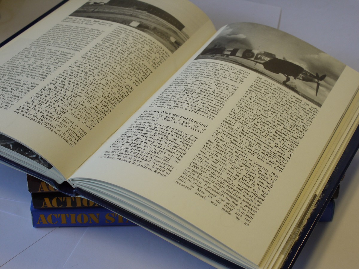 mwclassiccameras-20230811-102 Set of Six PSL publication books - Action Stations Volumes 3, 4, 5, 7, 8 & 10. "Military airfields of Wales & the North-West", "Military airfields of Yorkshire", "Military airfielkds of the South-West", "Military airfileds of Scotland, the North-East & Northern Ireland". "Military airfields of Greated London" & Suplement and Index" c1981-87. All hardback with dust covers