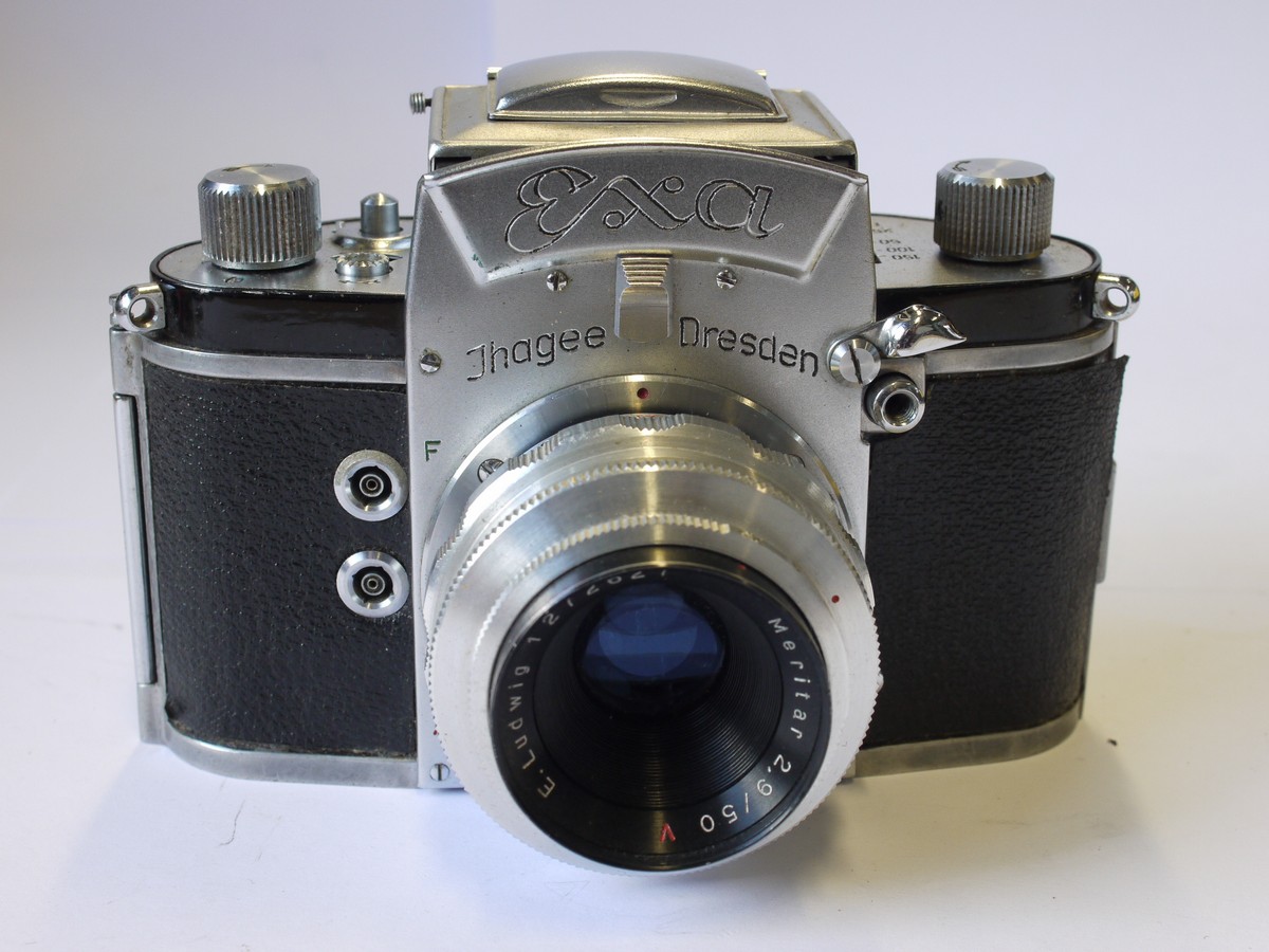 mwclassiccameras-20230818-144 Exa I 35mm SLR with waist-level finder + E Ludwig 50mm f2.8 Meritar