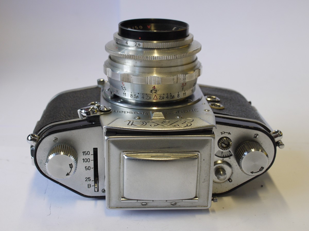mwclassiccameras-20230818-146 Exa I 35mm SLR with waist-level finder + E Ludwig 50mm f2.8 Meritar