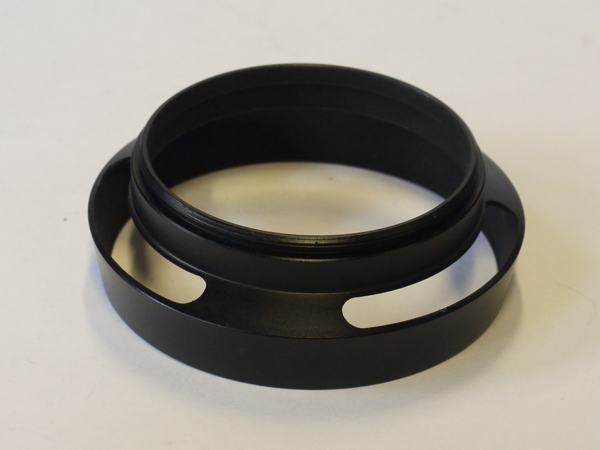 mwclassiccameras-20230825-86 Independent made 49mm screw-in metal lens hood "for Leica Lenshood", with vents