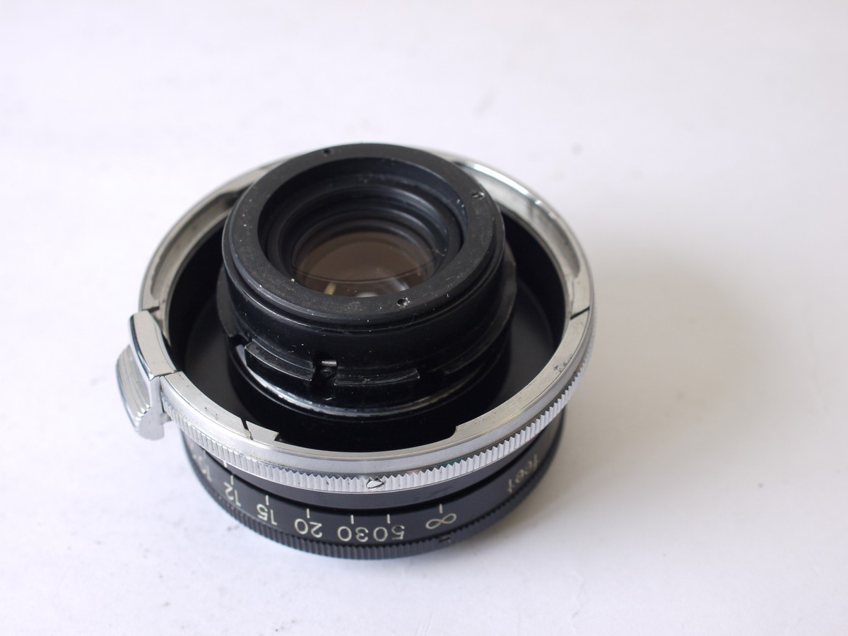 mwclassiccameras-20230908-309 Nikon Nippon Kogaku 3.5cm f2.5 W-Nikkor coated black barrel lens, Nikon S rangefinder mount + Kenko UV filter & Nikon front cap