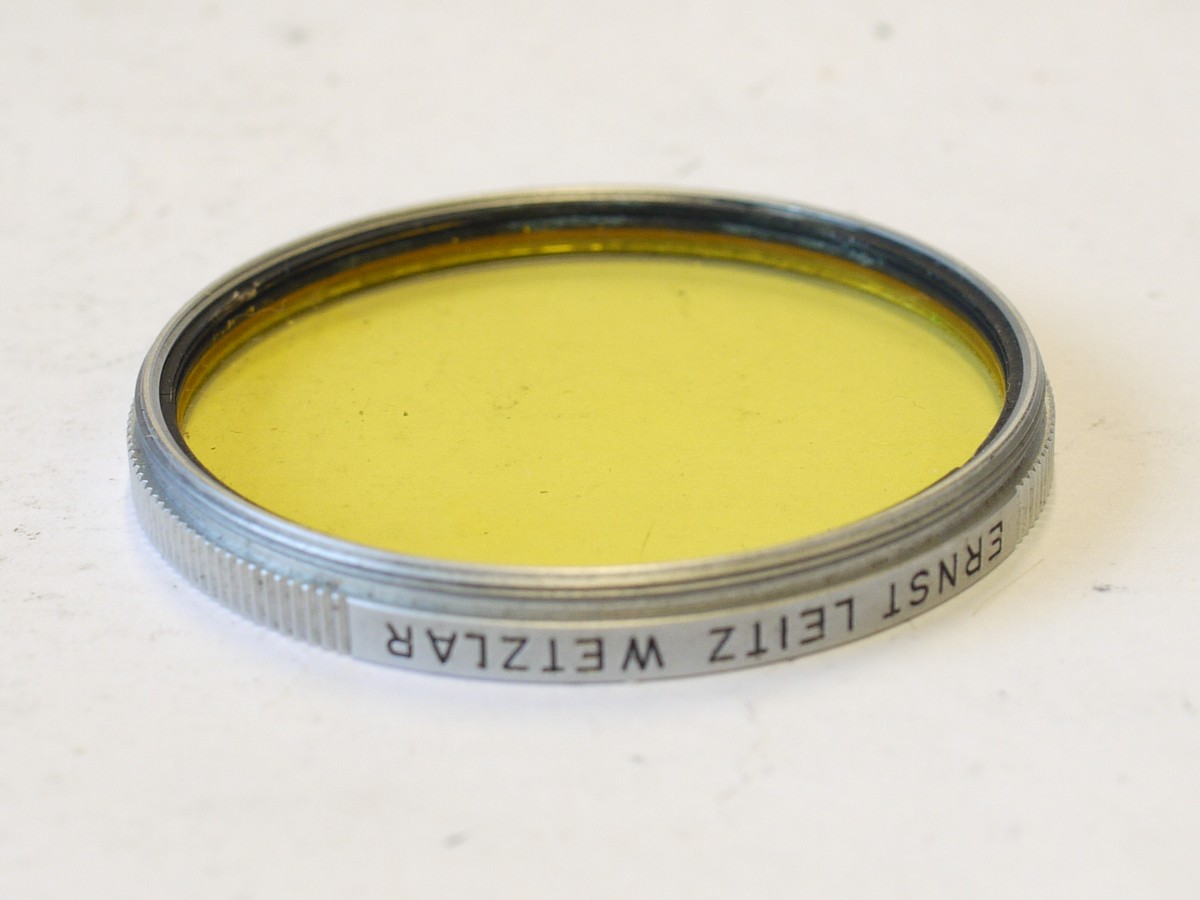mwclassiccameras-20230915-39 Leitz E41 Yellow "1" filter, chromrim, for 50mm f1.5 Summarit/Xenon lenses