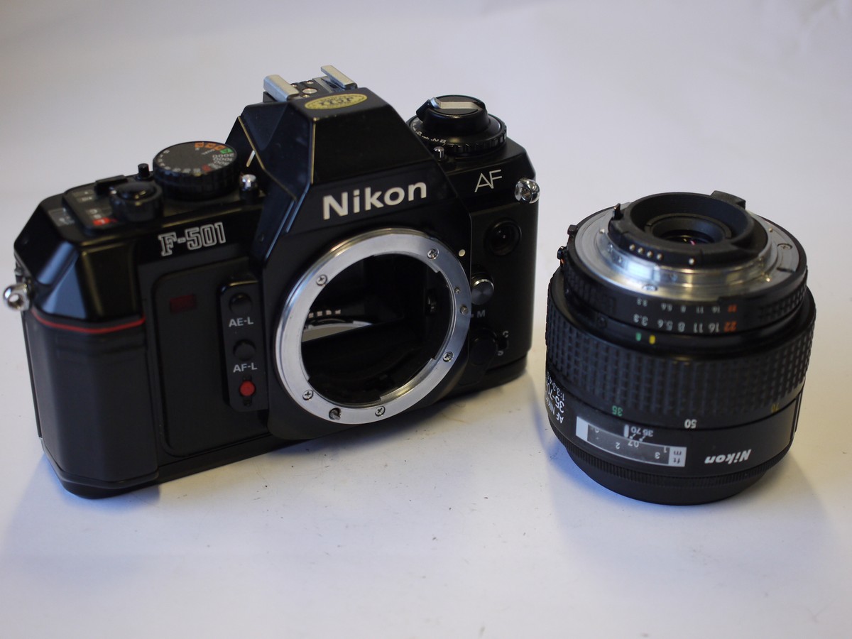 mwclassiccameras-20230929-104 Nikon F-501 35mm AF SLR + Nikon 35-70mm f3.3-4.5 AF Nikkor with Nikon front cap