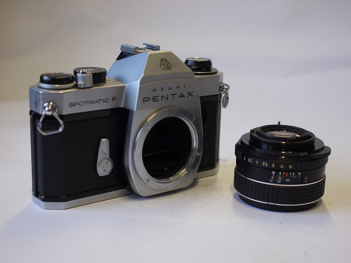 Pentax Spotmatic F 35mm SLR, chrome + 55mm f2 SMC Takumar M42